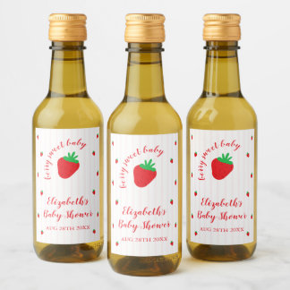 Erdbeeren Berry Sweet Baby Shower Trinketikett Weinetikett