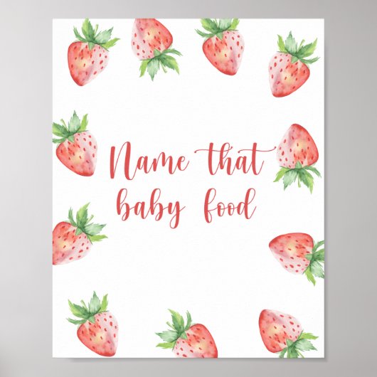 Erdbeeren - Bezeichnung für Babynahrung Poster (Vorne)
