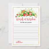 Erdbeeren Blätterdusche Worte der Weisheit Einladung (Vorderseite)