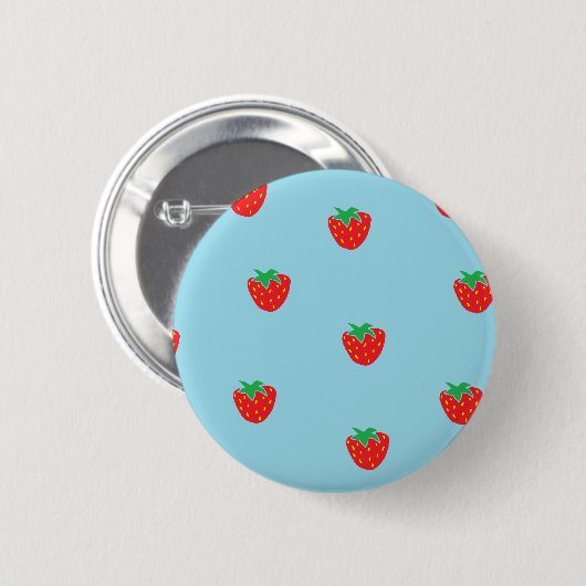 Erdbeeren blau button (Vorne & Hinten)