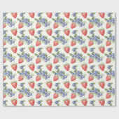 Erdbeeren Blaubeeren Obst Geschenkpapier (Flach)