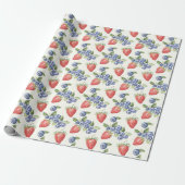 Erdbeeren Blaubeeren Obst Geschenkpapier (Ungerollt)