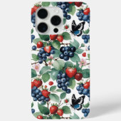 Erdbeeren Blaubeeren und Schmetterlinge Case-Mate iPhone Hülle (Rückseite)
