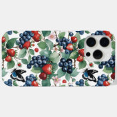 Erdbeeren Blaubeeren und Schmetterlinge Case-Mate iPhone Hülle (Rückseite (Horizontal))