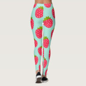 Erdbeeren-blaue Muster Leggings (Rückseite)