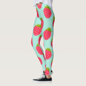 Erdbeeren-blaue Muster Leggings (Links)