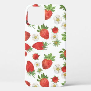 Erdbeeren Blume: Aquarellfarben - Nahtlose Kunst Case-Mate iPhone Hülle