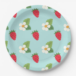 Erdbeeren-Blume Pappteller