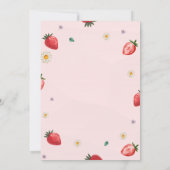 Erdbeeren Blume Zwei Sweet 2. Geburtstag Einladung (Rückseite)