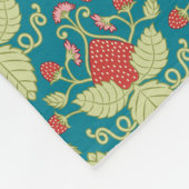 Erdbeeren, Blüten und Fruchtläufer Fleecedecke (Ecke)