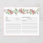 Erdbeeren Brautparty Rezept-Karte (Vorderseite)