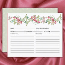 Erdbeeren Brautparty Rezept-Karte