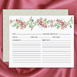 Erdbeeren Brautparty Rezept-Karte