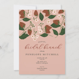 Erdbeeren Bridal Brunch Dusche Einladung