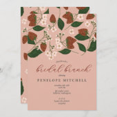 Erdbeeren Bridal Brunch Dusche Einladung (Vorne/Hinten)