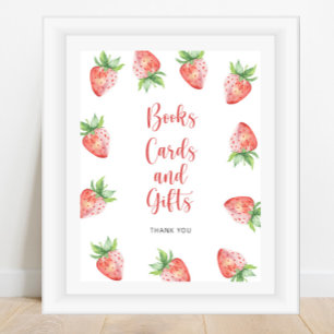 Erdbeeren - Bücherkarten und -geschenke Poster