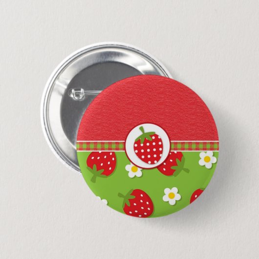 Erdbeeren Button (Vorne & Hinten)