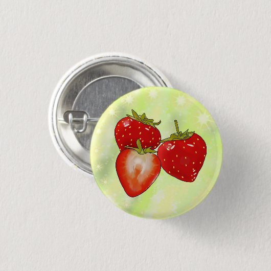 Erdbeeren Button (Vorne & Hinten)