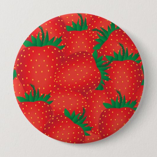 Erdbeeren Button (Vorderseite)