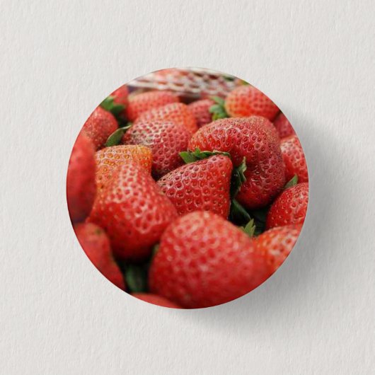 Erdbeeren Button (Vorderseite)