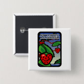 Erdbeeren Button (Vorne & Hinten)