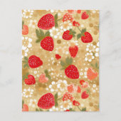 Erdbeeren Chiyogami Postkarte (Vorderseite)