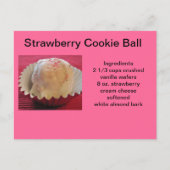 Erdbeeren-Cookie-Balls Postkarte (Vorderseite)