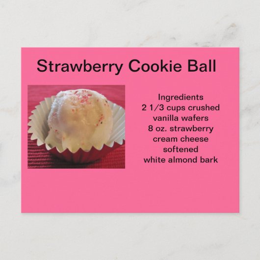 Erdbeeren-Cookie-Balls Postkarte (Vorderseite)