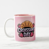 Erdbeeren Croissant Tag Rosa Tasse (Links)