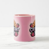Erdbeeren Croissant Tag Rosa Tasse (Mittel)