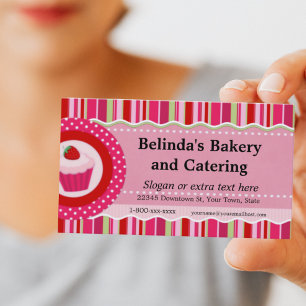 Erdbeeren Cupcake Catering Business Card Visitenkarte