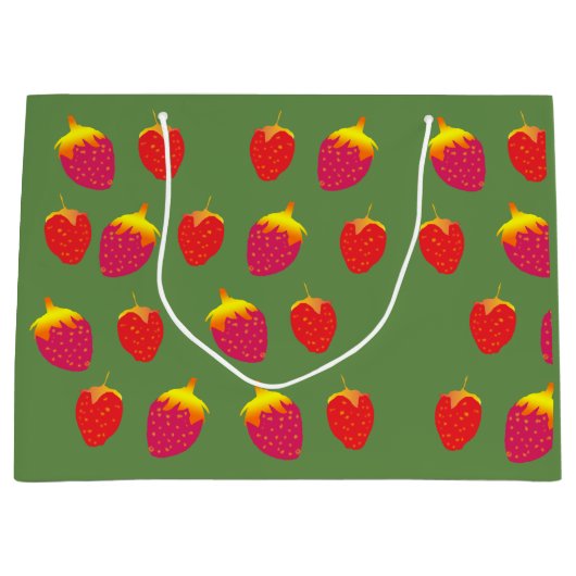 Erdbeeren Custom Gift Bag Große Geschenktüte (Vorderseite)