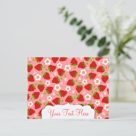 Erdbeeren Custom Postcard Postkarte (Stehend Vorderseite)