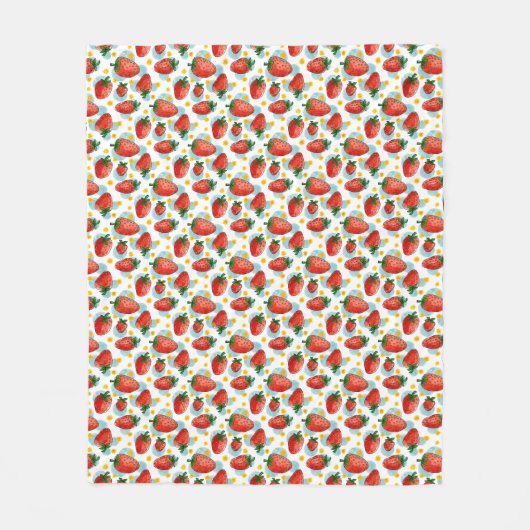 Erdbeeren & Daisies Fleece Blanket (Vorderseite)