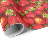 Erdbeeren das ganze Jahr über glänzendes Wrapppapi Geschenkpapier (Rolleneckpunkt)