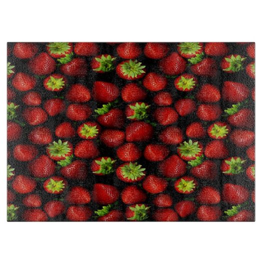 Erdbeeren/dekorative Glasschneidewand Schneidebrett (Vorderseite)