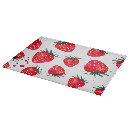 Erdbeeren dekorative Glasschneidewand Schneidebrett (Ecke)
