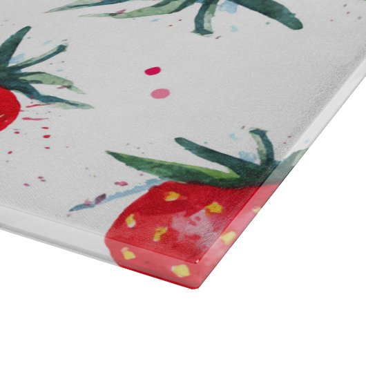 Erdbeeren dekorative Glasschneidewand Schneidebrett (Ecke)