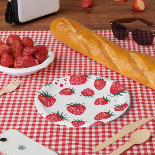 Erdbeeren Dekorpapier-Teller Pappteller (Picknick)