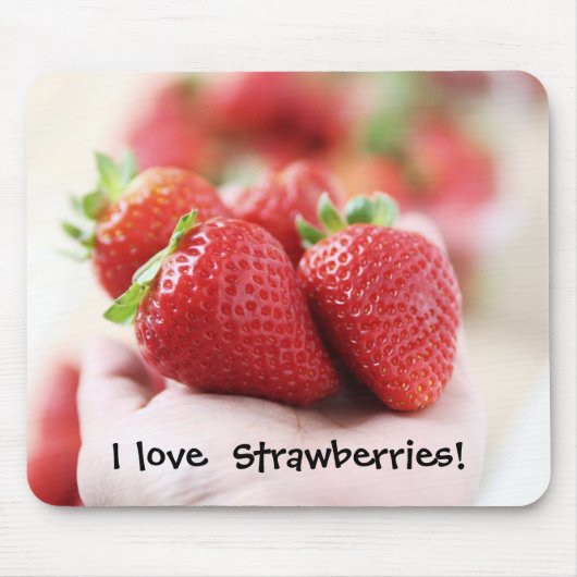 Erdbeeren der Liebe I! Mousepad (Vorne)