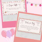 Erdbeeren Diaper Raffle Summer Baby Dusche Begleitkarte