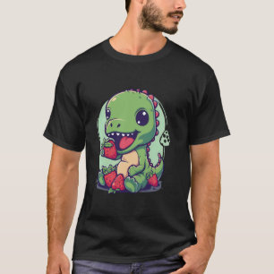 Erdbeeren-Dinosaurier Süßer Dino T-Rex Erdbeeren W T-Shirt