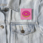 Erdbeeren Donut mit Sprinklen-Cartoon Button (Beispiel)