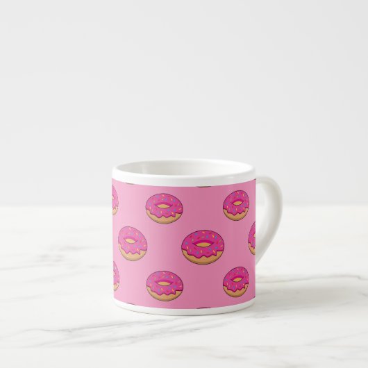 Erdbeeren Donut mit Sprinklen-Cartoon Espressotasse (Vorderseite Rechts)