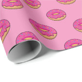 Erdbeeren Donut mit Sprinklen-Cartoon Geschenkpapier (Rolleneckpunkt)
