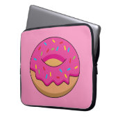 Erdbeeren Donut mit Sprinklen-Cartoon Laptopschutzhülle (Vorderseite Links)
