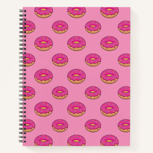 Erdbeeren Donut mit Sprinklen-Cartoon Notizblock