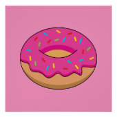 Erdbeeren Donut mit Sprinklen-Cartoon Poster (Vorderseite)