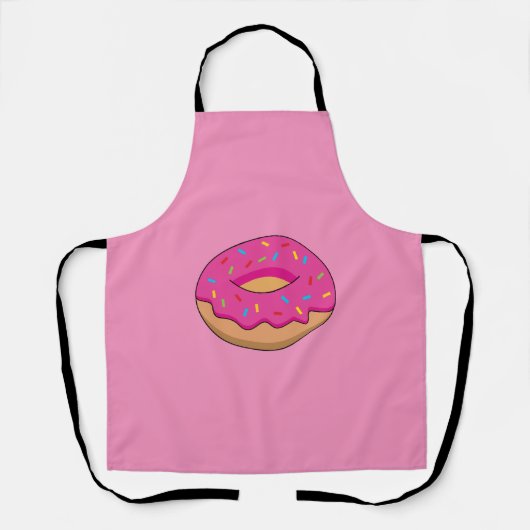 Erdbeeren Donut mit Sprinklen-Cartoon Schürze (Vorderseite)