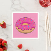 Erdbeeren Donut mit Sprinklen-Cartoon Serviette (Beispiel)